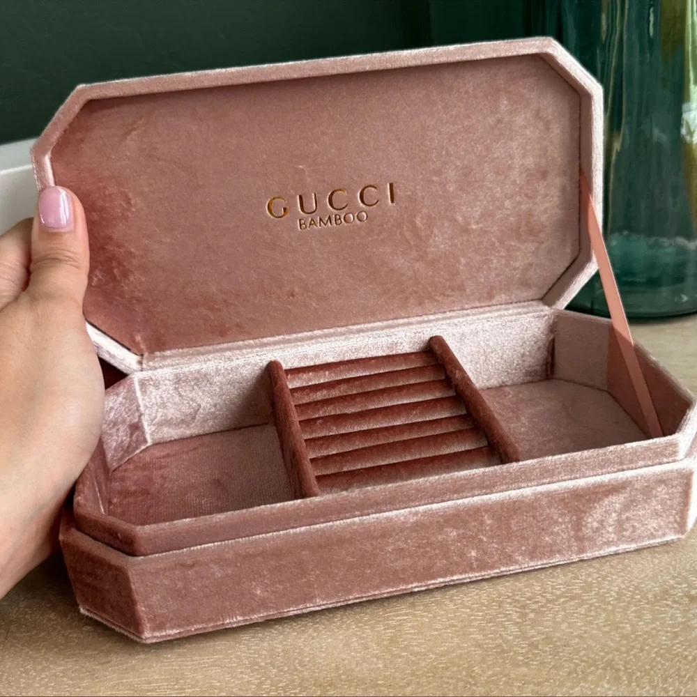 NEW Gucci Jewelry Box Pink Velvet